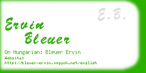 ervin bleuer business card